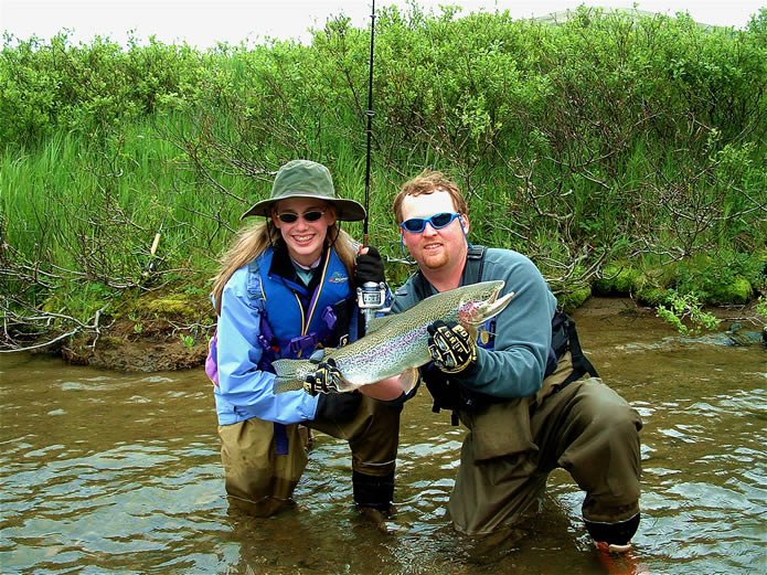 This youngster caught one of this season's BIGGEST TROPHY RAINBOWS- ALASKA RAFT CONNECTION